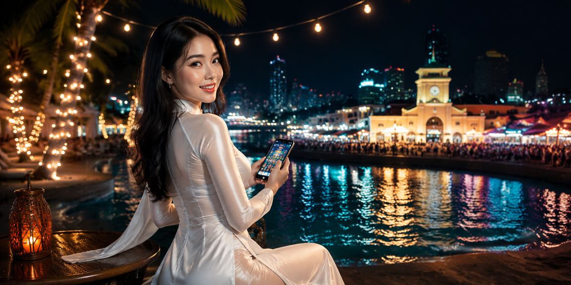 Cảnh người chơi casino tại TP Hồ Chí Minh trong trang phục áo dài